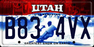 UT license plate B834VX