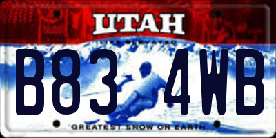 UT license plate B834WB