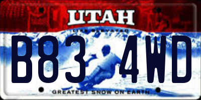 UT license plate B834WD