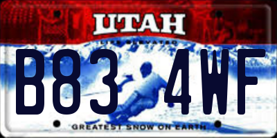 UT license plate B834WF
