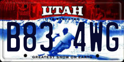 UT license plate B834WG