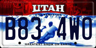 UT license plate B834WO