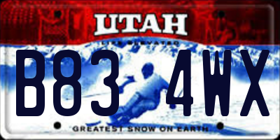 UT license plate B834WX