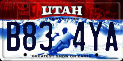 UT license plate B834YA