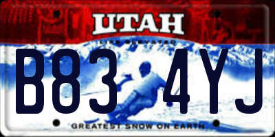 UT license plate B834YJ