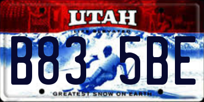 UT license plate B835BE