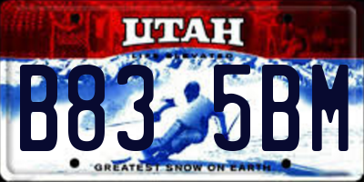 UT license plate B835BM