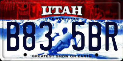 UT license plate B835BR