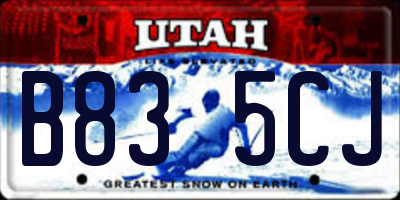 UT license plate B835CJ