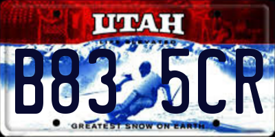 UT license plate B835CR