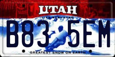 UT license plate B835EM