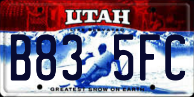 UT license plate B835FC