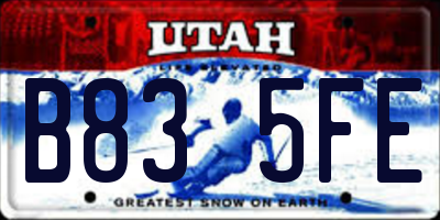 UT license plate B835FE