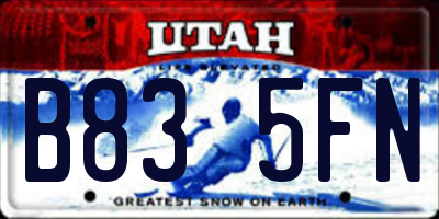 UT license plate B835FN