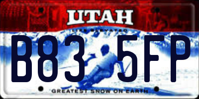 UT license plate B835FP