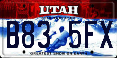 UT license plate B835FX