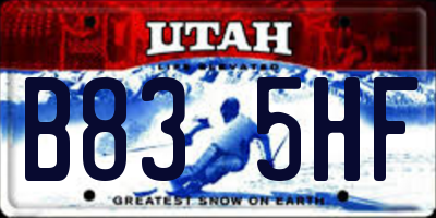 UT license plate B835HF
