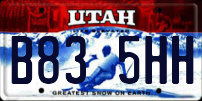 UT license plate B835HH