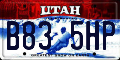 UT license plate B835HP