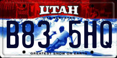 UT license plate B835HQ