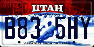 UT license plate B835HY
