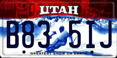 UT license plate B835IJ