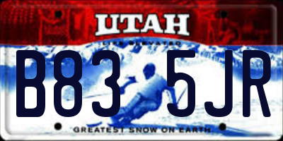UT license plate B835JR