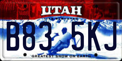 UT license plate B835KJ