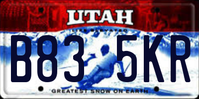 UT license plate B835KR