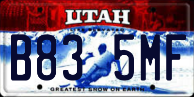 UT license plate B835MF