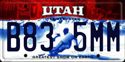 UT license plate B835MM