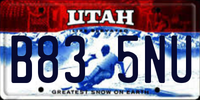 UT license plate B835NU