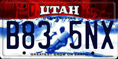 UT license plate B835NX
