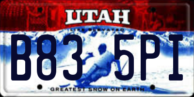 UT license plate B835PI