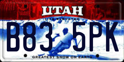 UT license plate B835PK