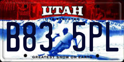 UT license plate B835PL