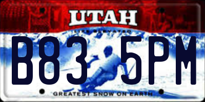 UT license plate B835PM