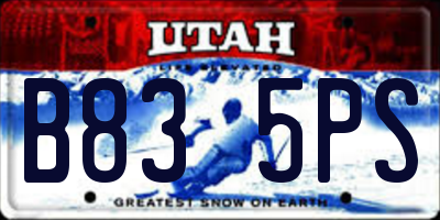 UT license plate B835PS