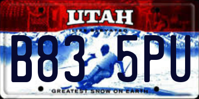 UT license plate B835PU