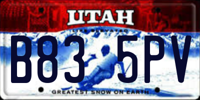 UT license plate B835PV