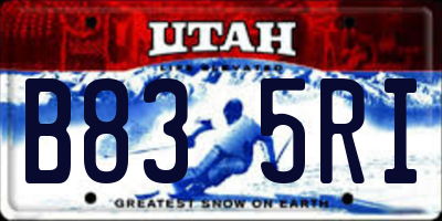 UT license plate B835RI