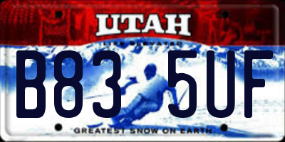 UT license plate B835UF