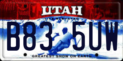 UT license plate B835UW