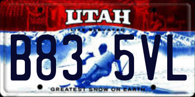 UT license plate B835VL