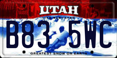 UT license plate B835WC