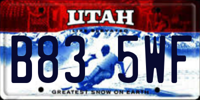 UT license plate B835WF