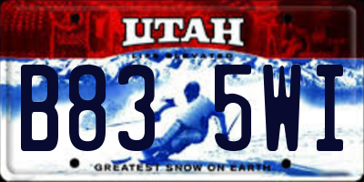 UT license plate B835WI