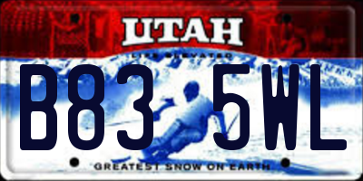 UT license plate B835WL