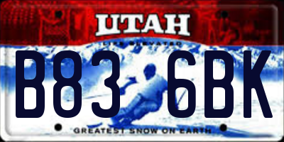 UT license plate B836BK