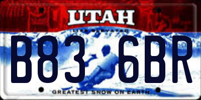 UT license plate B836BR